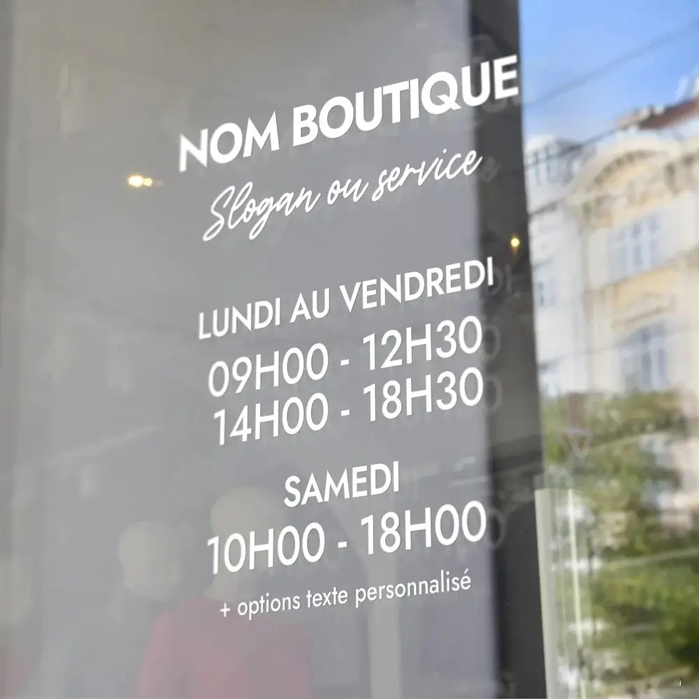 autocollants sur vitrine