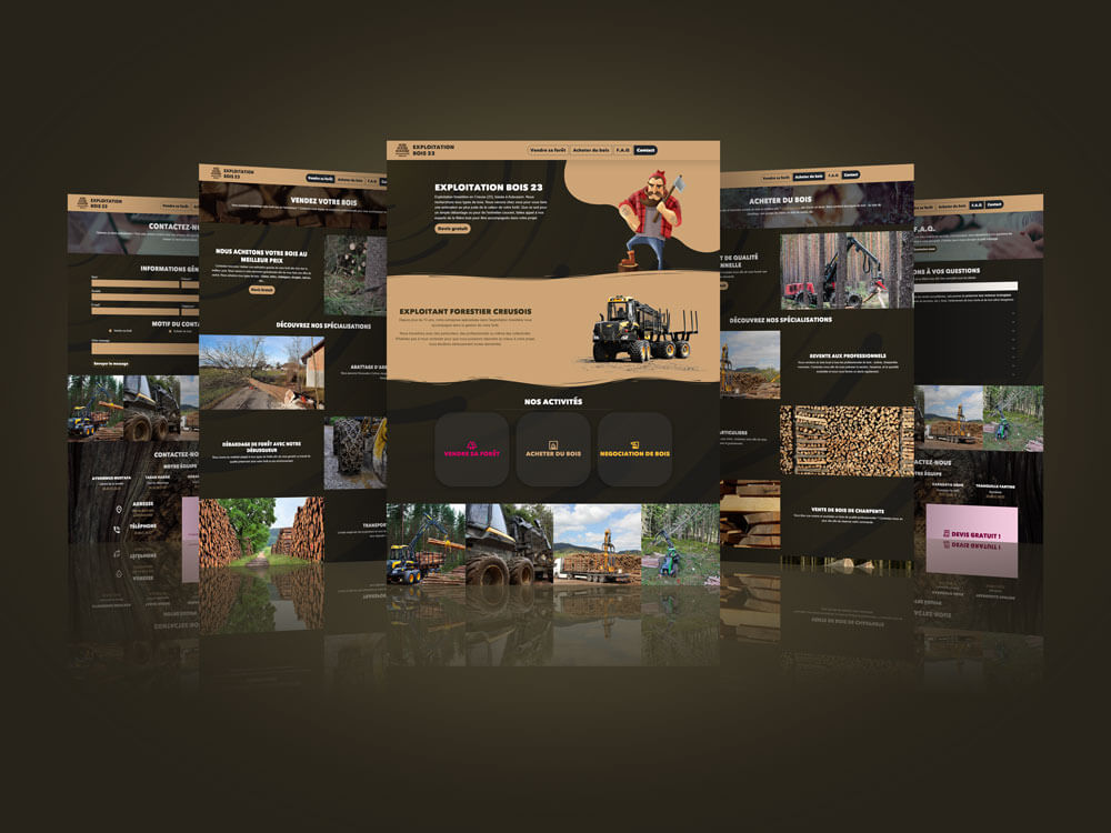 Exploitation Bois 23 | Création d'un site web et d'une identité graphique complète