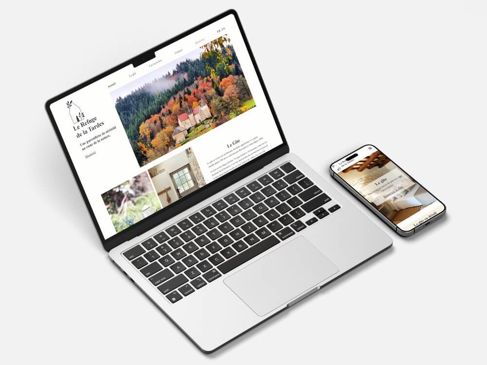 Le Refuge de la Tardes | Design et intégration d'un site Web vitrine pour un gîte en Creuse