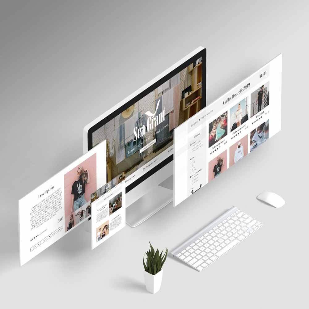 Maquette design de site e-commerce de vêtements crée par La Toile.dev